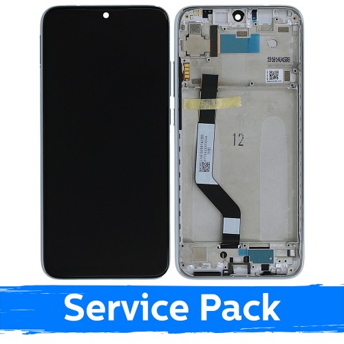 LCD Displejs Saderīgs ar Xiaomi Redmi Note 7 (Note 7 Pro) Ar Frame / Astro Balts / (Service Pack)