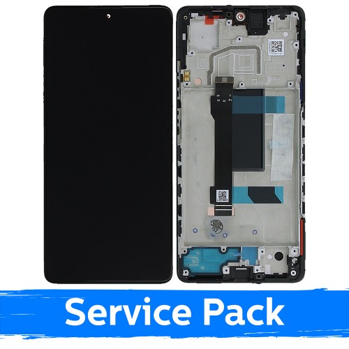 LCD Displejs Saderīgs ar Xiaomi Redmi Note 12 Pro 5G / Poco X5 Pro 5G Melns Ar Frame (Service Pack)