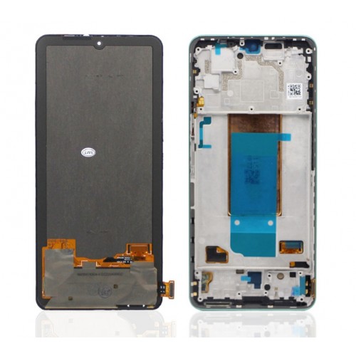 LCD Displejs Saderīgs ar Xiaomi Poco F4 ar Frame / Moonlight Sudrabs / HQ