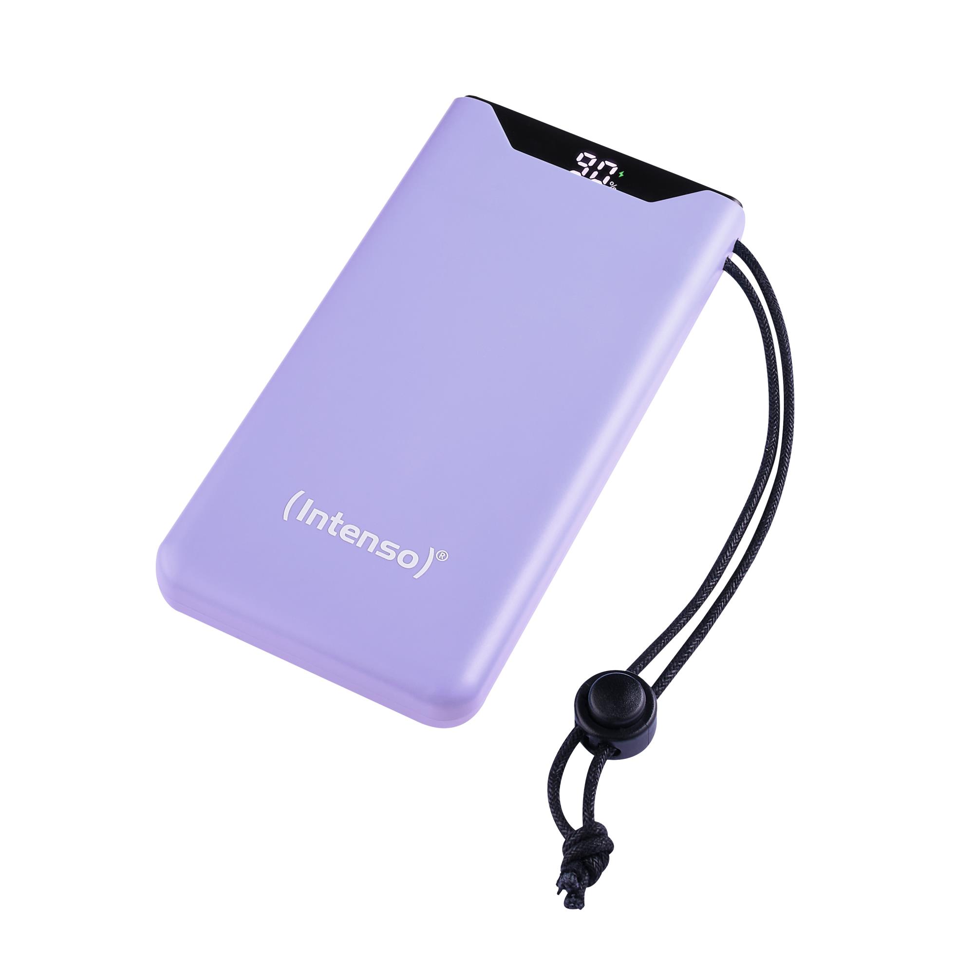 Portatīvais lādētājs USB 10000mAh QC3.0 violets Intenso F10000