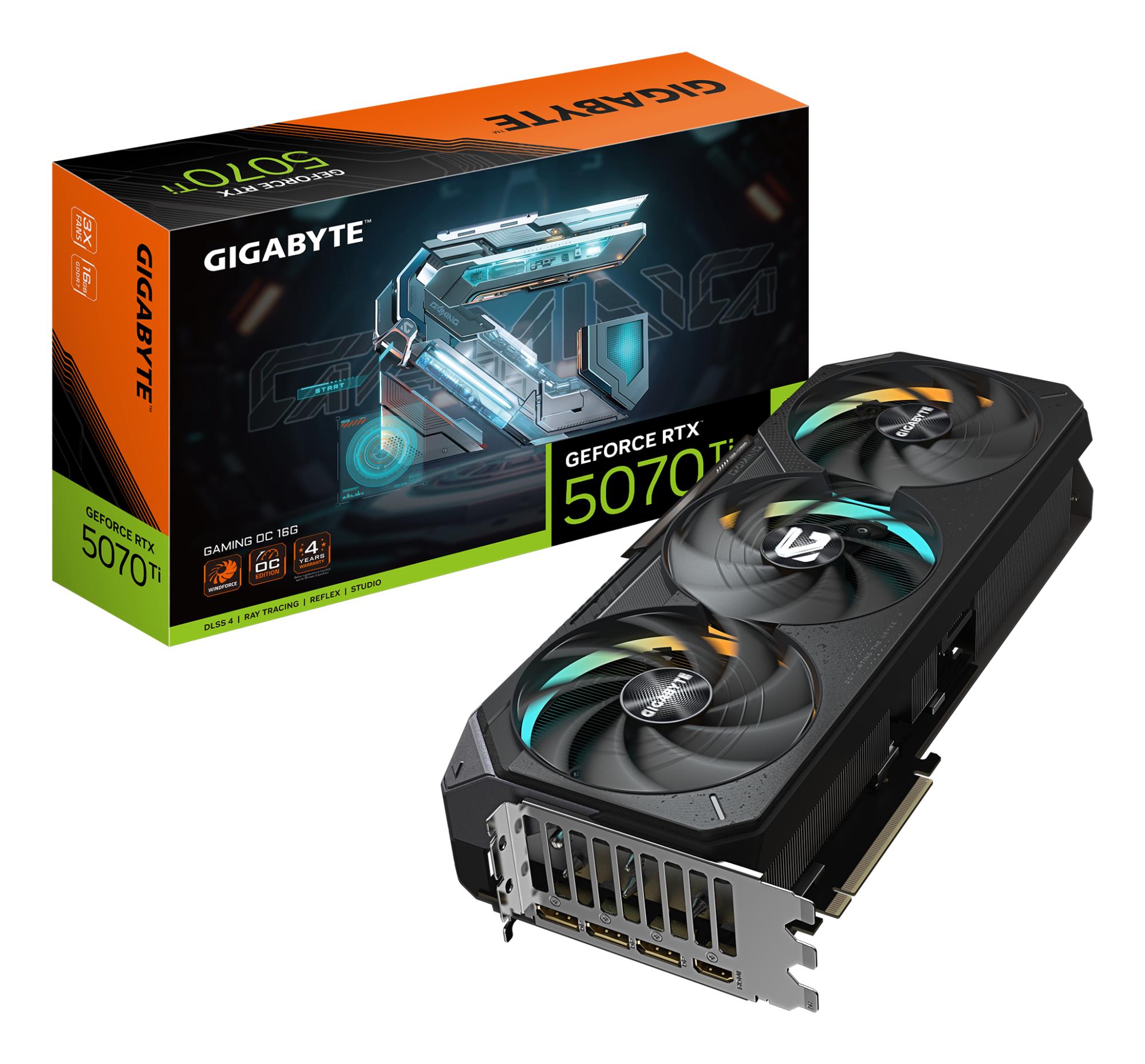 Gigabyte RTX 5070 Ti Gaming OC videokarte 16GB GDDR7 256bit PCIe 5.0 1xHDMI 3xDP
