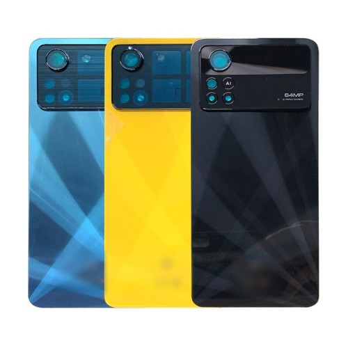 Aizmugurējais vāciņš Saderīgs ar Xiaomi Poco X4 Pro 5G / Laser Melns / (ar camera lens) / HQ