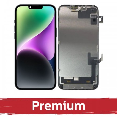 LCD Displejs Saderīgs ar iPhone 14 Melns (Hard OLED / Premium)
