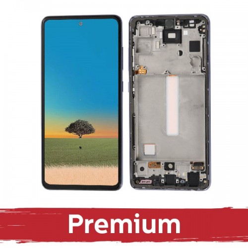 LCD Displejs Saderīgs ar Samsung A528 A52s (A526 A52 / A525 A52) ar Frame / Awesome Violets / OEM