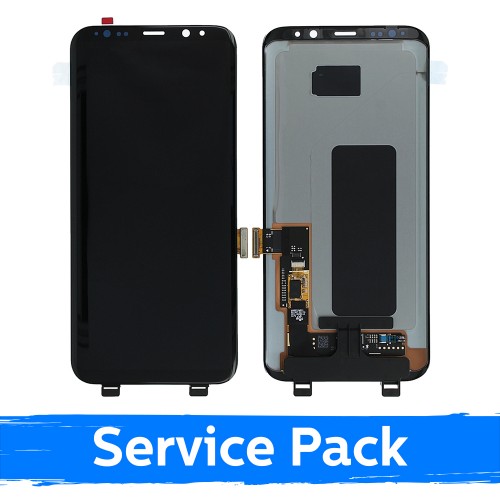 LCD Displejs Saderīgs ar Samsung G955 S8 Plus Melns (Service Pack) (NF version)