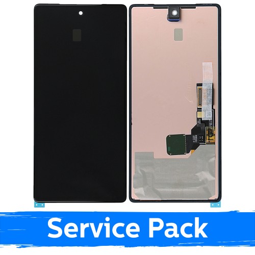 LCD Displejs Saderīgs ar Google Pixel 7A Melns Ar Frame (Service Pack)