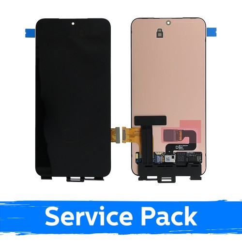 LCD Displejs Saderīgs ar Samsung S911 S23 Melns (Service Pack) (NF version)