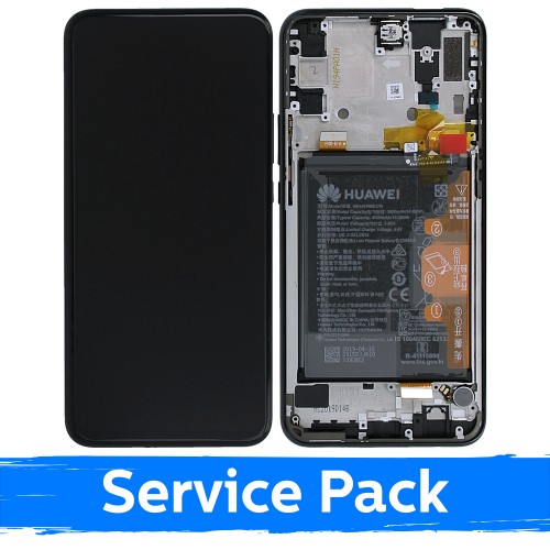 LCD Displejs Saderīgs ar Huawei P Smart Z Ar Frame / Midnight Melns / (Service Pack)