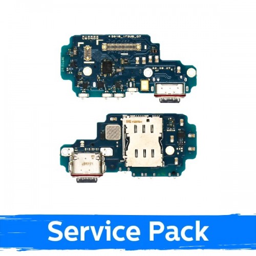 Charging Port Saderīgs ar Samsung S918 S23 Ultra ar Flex / Plata (Service Pack)