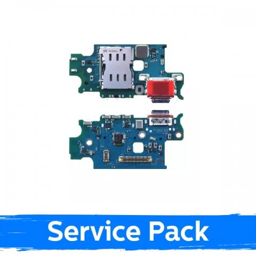 Charging Port Saderīgs ar Samsung S916 S23 Plus ar Flex / Plata (Service Pack)