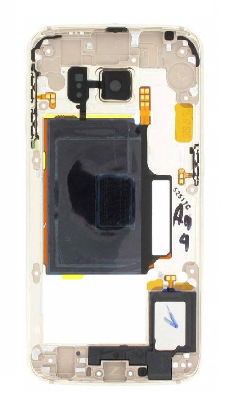 Middle housing Samsung G925F S6 Edge zeltains ar buzzer un sides buttons original (used Grade B)