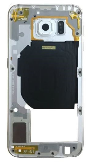 Middle housing Samsung G920F S6 sudrabs (balts) ar buzzer un sides buttons original (used Grade B)