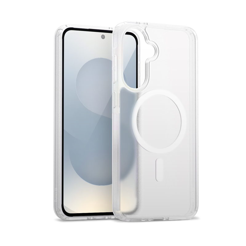 Crong Hybrid Matte Magnetic - MagSafe maciņš Samsung Galaxy S25 (balts)