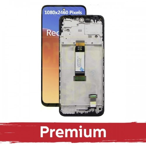 LCD displejs saderīgs ar Xiaomi Redmi 12 4G / Redmi 12 5G / Poco M6 Pro 5G melns ar rāmi OEM