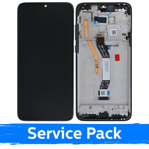 LCD displejs saderīgs ar Xiaomi Redmi Note 8 Pro ar rāmi / melns / (Service Pack)