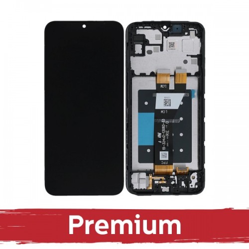 LCD displejs saderīgs ar Samsung A146P A14 5G melns ar rāmi OEM