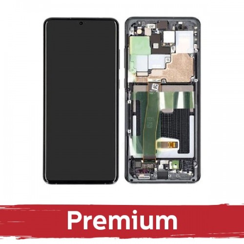 LCD displejs saderīgs ar Samsung G988 S20 Ultra ar rāmi / Cosmic Grey / OEM