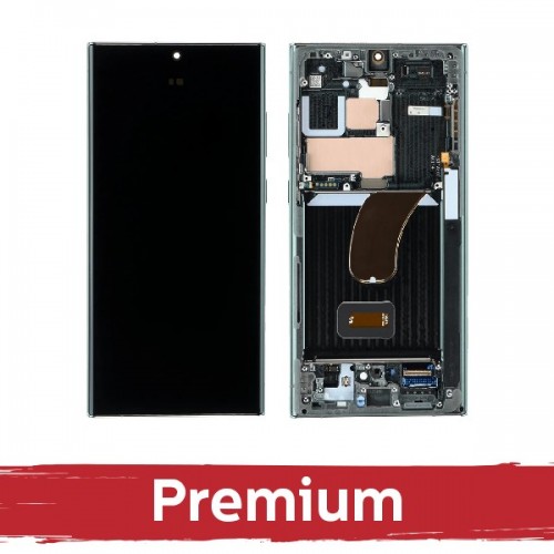 LCD displejs saderīgs ar Samsung S918 S23 Ultra ar rāmi / melns / OEM