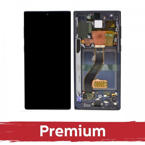 LCD displejs saderīgs ar Samsung N975 Note 10 Plus ar rāmi / Aura Glow / OEM