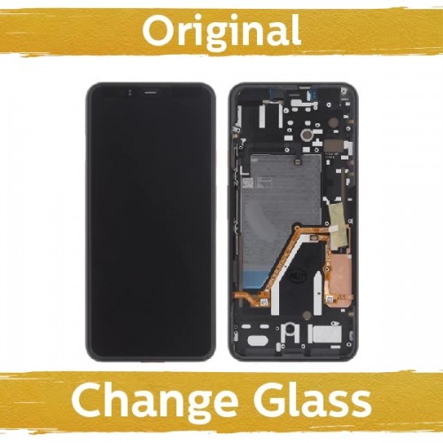 LCD displejs saderīgs ar Google Pixel 4 XL melns ar rāmi (Atjaunots: Ķīna)