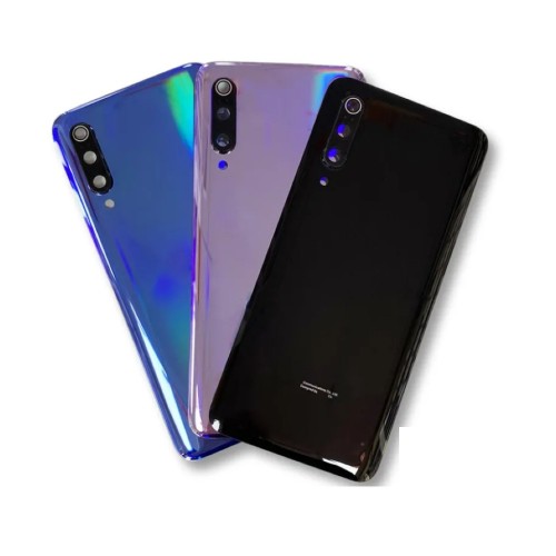 Aizmugurējais vāciņš Saderīgs ar Xiaomi Mi 9 / Piano Melns / (ar camera lens) HQ