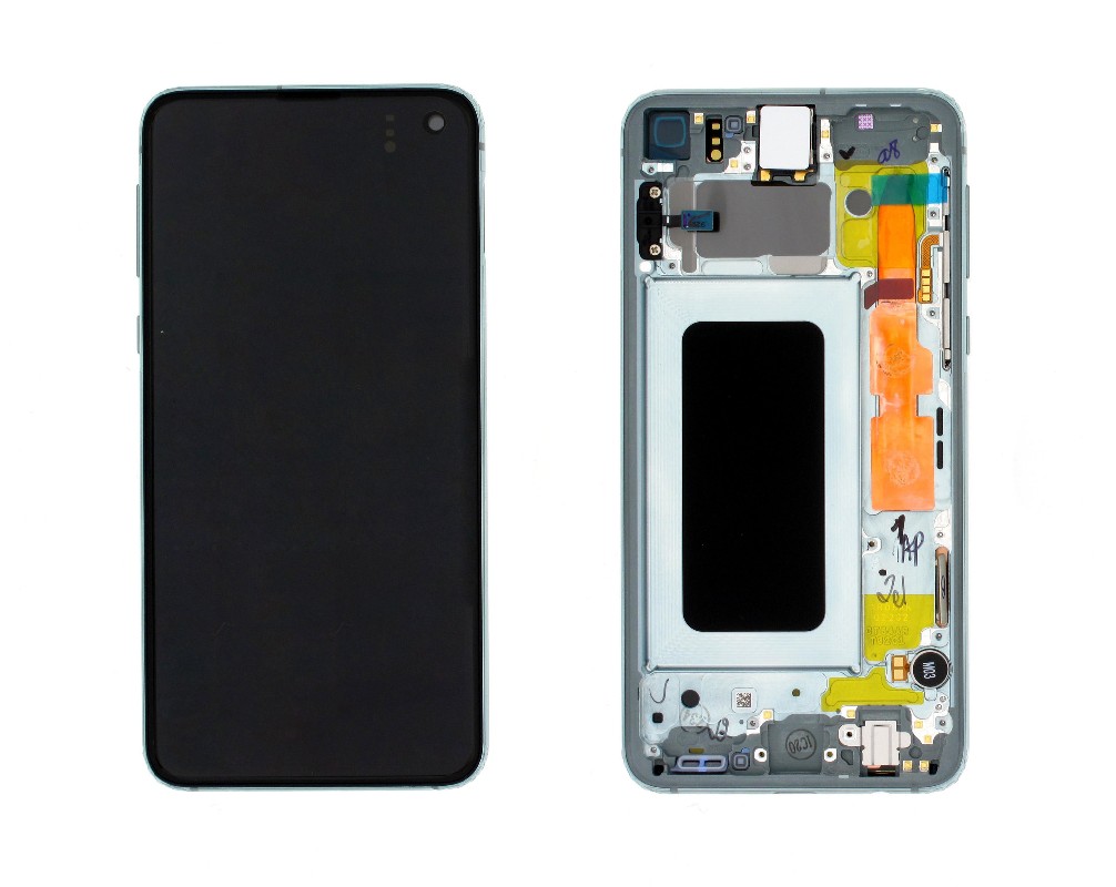 LCD screen Samsung G970F S10e ar touch screen un frame Prism Zaļš original (used Grade B)