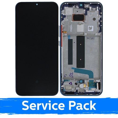 LCD displejs saderīgs ar Xiaomi Mi 10 Lite 5G ar rāmi / Zaļš / (Service Pack)