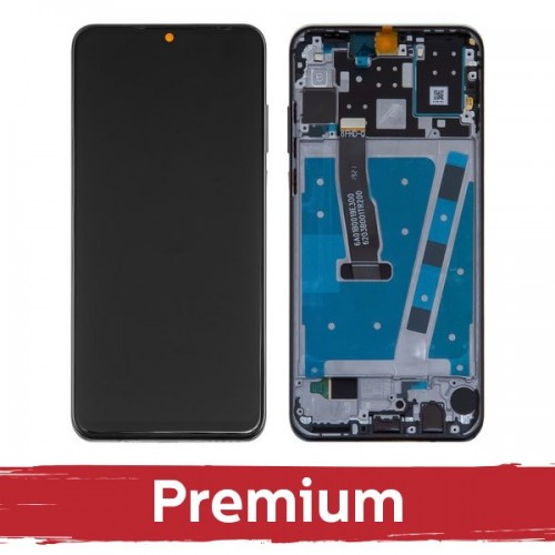 LCD displejs saderīgs ar Huawei P30 Lite ar rāmi / Midnight Black / OEM