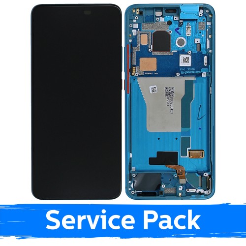 LCD displejs saderīgs ar Xiaomi Poco F2 Pro ar rāmi / Neon Blue / (Service Pack)
