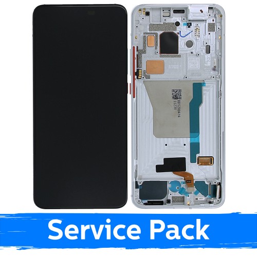 LCD displejs saderīgs ar Xiaomi Poco F2 Pro ar rāmi / Phantom White / (Service Pack)