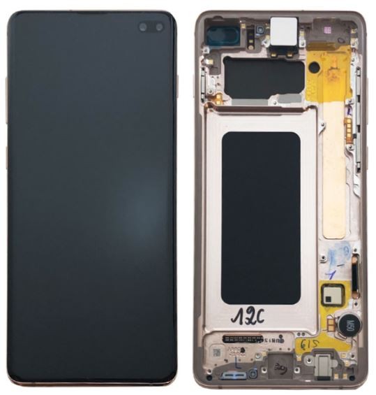 LCD screen Samsung G975F S10 Plus ar touch screen un frame Ceramic Balts original (service pack)