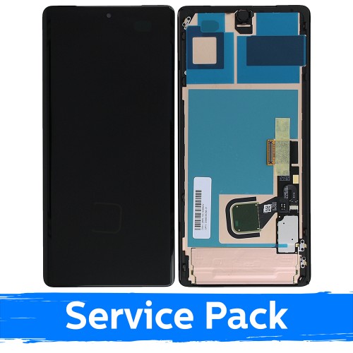 LCD displejs saderīgs ar Google Pixel 7 Pro melns ar rāmi (Service Pack)