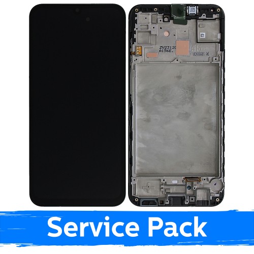 LCD displejs saderīgs ar Samsung A155 A15 4G / A156 A15 5G melns ar rāmi (Service Pack)