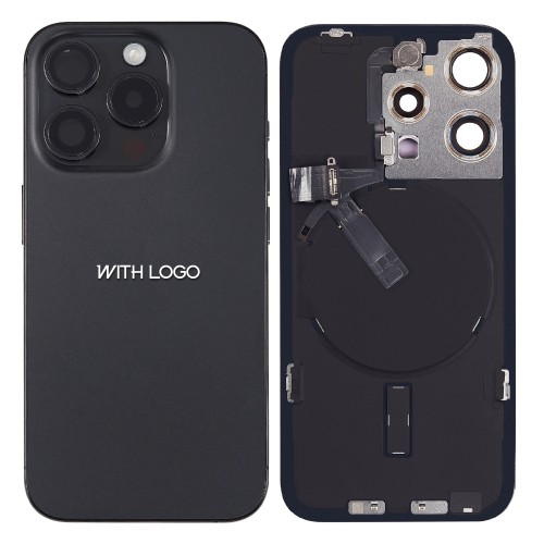 Aizmugurējais vāks saderīgs ar iPhone 15 Pro / Black Titanium / (Visas daļas iekļautas) / OEM