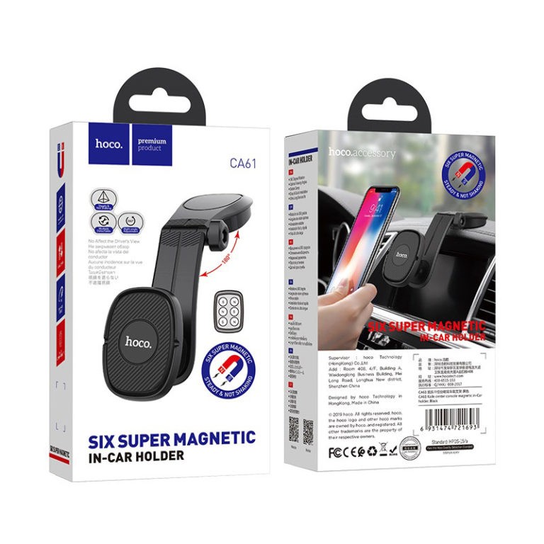 Universal car phone holder Hoco CA61 Kaile dashboard mounting,magnetic melns,