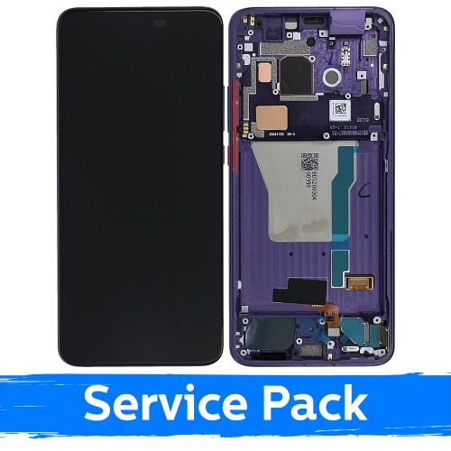 LCD displejs saderīgs ar Xiaomi Poco F2 Pro ar rāmi / Electric Purple / (Service Pack)