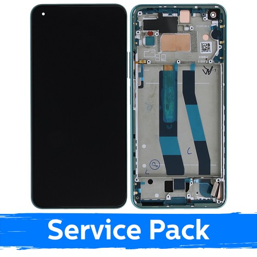 LCD displejs saderīgs ar Xiaomi Mi 11 Lite 4G (Lite 5G / Lite 5G NE) ar rāmi / Mint Green / (Service Pack)
