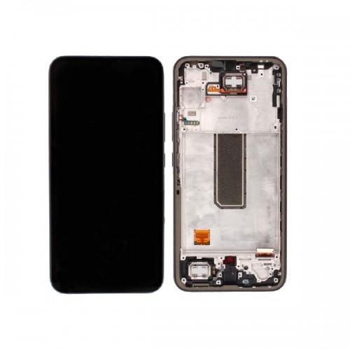 LCD displejs saderīgs ar Samsung A346 A34 5G ar rāmi / Graphite / HQ