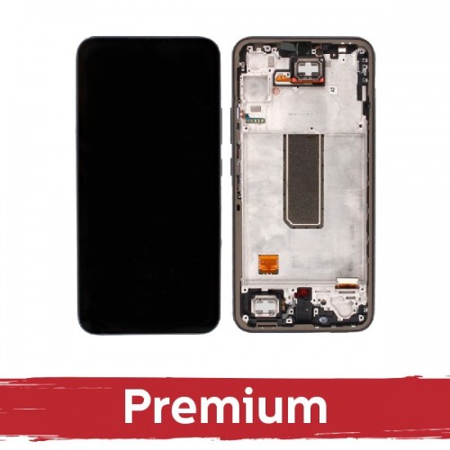 LCD displejs saderīgs ar Samsung A346 A34 5G ar rāmi / Graphite / OEM