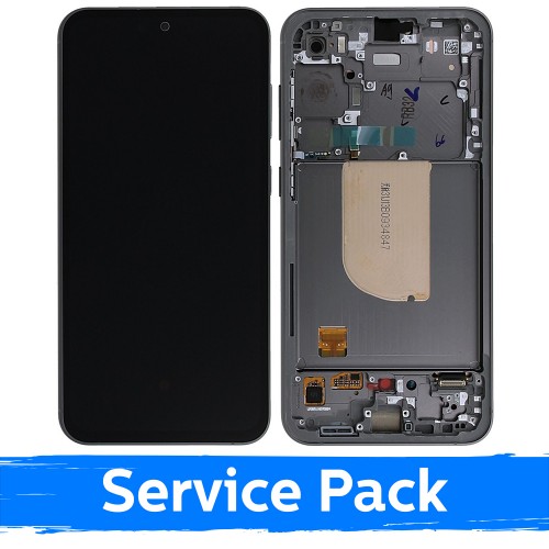 LCD displejs saderīgs ar Samsung S711 S23 FE ar rāmi / Graphite / (Service Pack)
