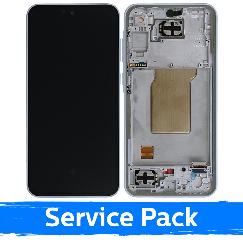 LCD displejs saderīgs ar Samsung A356 A35 5G ar rāmi / Ice Blue / (Service Pack)