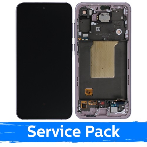 LCD displejs saderīgs ar Samsung A556 A55 5G ar rāmi / Lilac / (Service Pack)