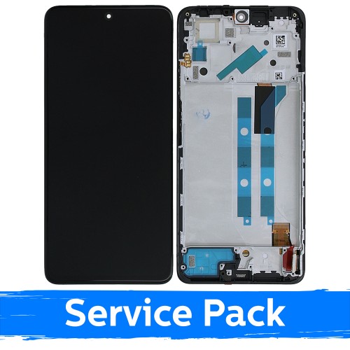LCD displejs saderīgs ar Xiaomi Redmi Note 12 Pro 4G / Redmi Note 11 Pro / Poco X4 Pro 5G melns ar rāmi (Service Pack)