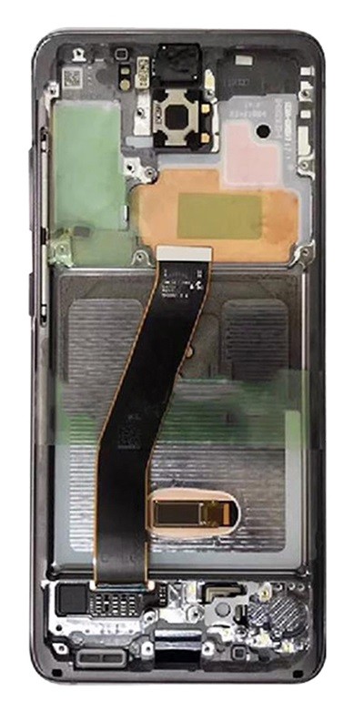 LCD screen Samsung G981F/G980F S20 ar touch screen un frame Cosmic Pelēks original (used Grade A)