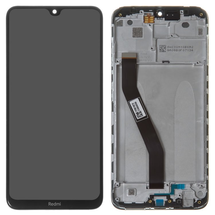 LCD screen Xiaomi Redmi 8/8A ar touch screen un frame Melns original (service pack)