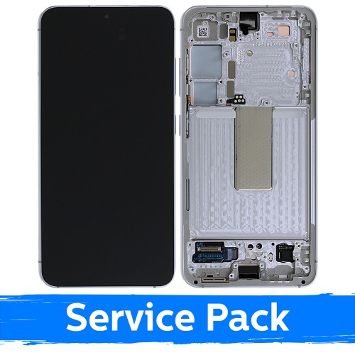 LCD displejs saderīgs ar Samsung S911 S23 ar rāmi / Lime / (Service Pack)