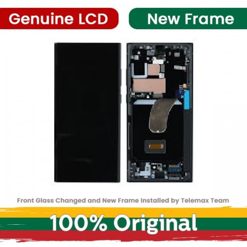 LCD displejs saderīgs ar Samsung S918 S23 Ultra ar rāmi / Lavander / (Atjaunots: Telemax)