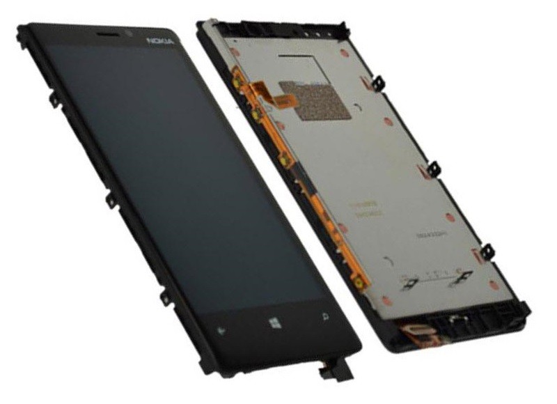 LCD screen Microsoft (Nokia) Lumia 920 ar touch screen un frame melns original (used grade B)