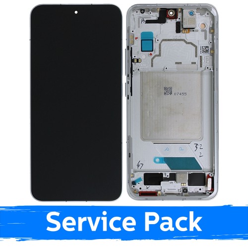 LCD displejs saderīgs ar Xiaomi 13 ar rāmi / Balts / (Service Pack)