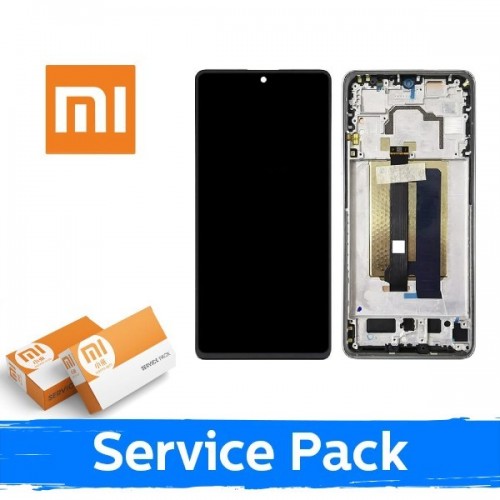 LCD displejs saderīgs ar Xiaomi Poco X6 Pro 5G ar rāmi / melns / (Service Pack)